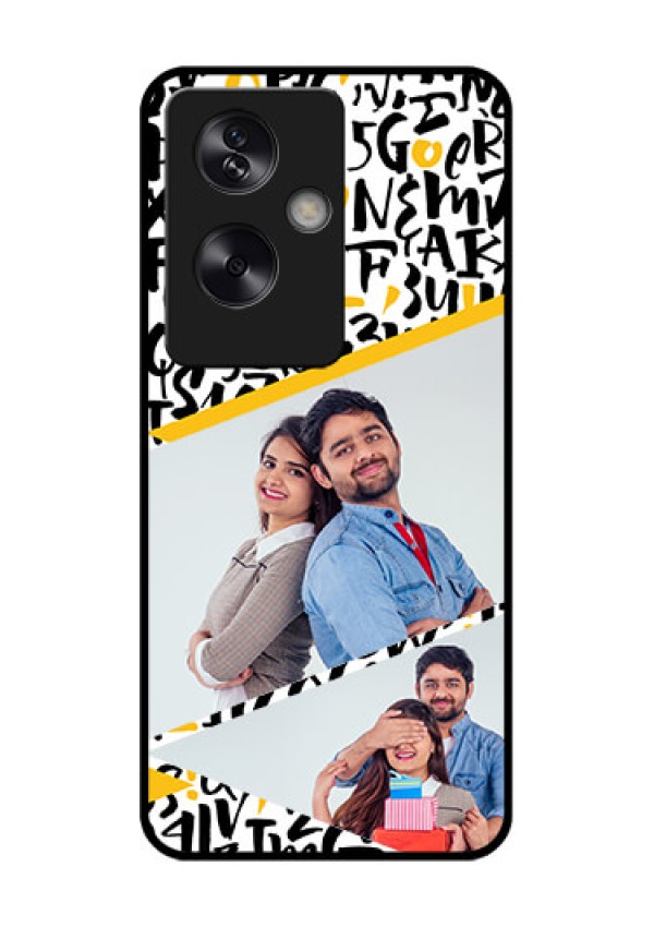 Oppo A79 5G Custom Glass Phone Case - Letters Pattern Design