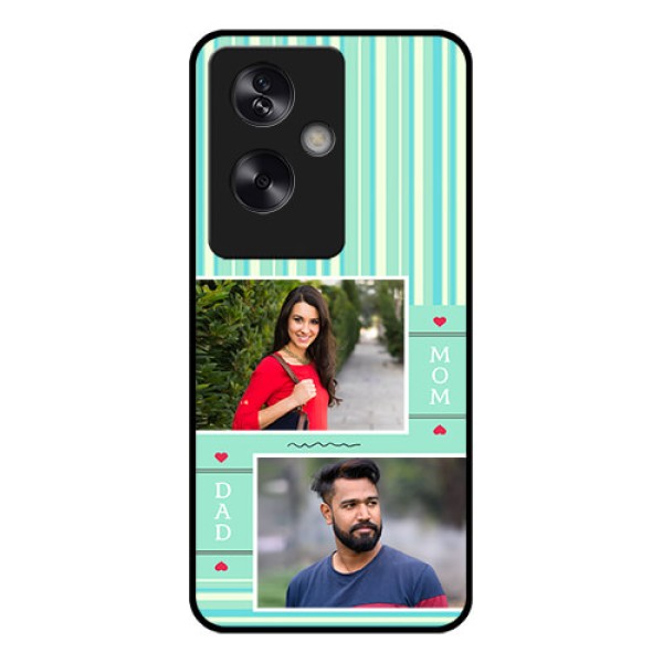Oppo A79 5G Custom Glass Phone Case - Mom & Dad Pic Design
