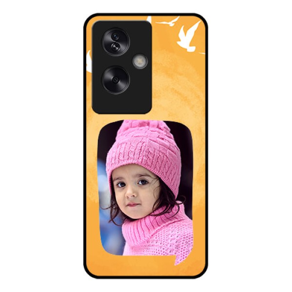 Oppo A79 5G Custom Glass Phone Case - Water Color Design With Bird Icons Oppo A79 5G Custom Glass Phone Case - Water Color Design With Bird Icons