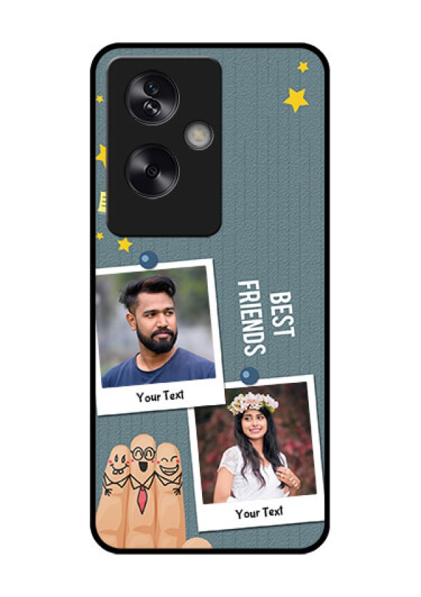 Oppo A79 5G Custom Glass Phone Case - Sticky Frames And Friendship Design