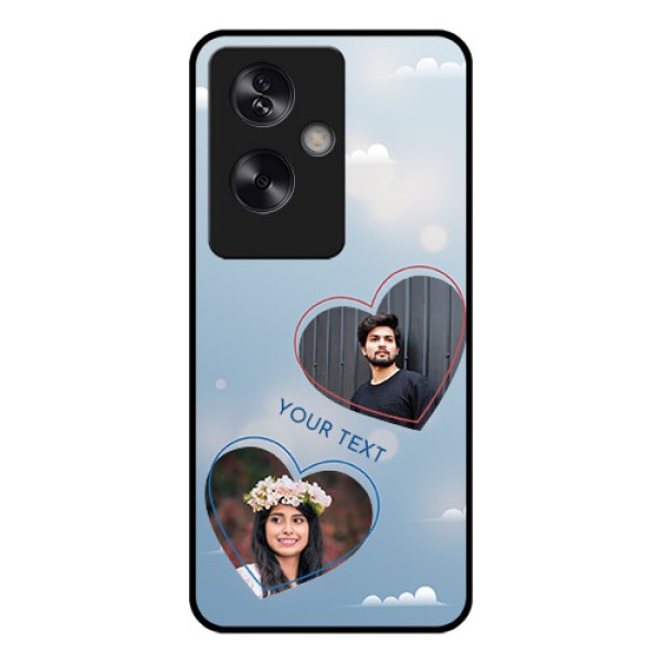 Oppo A79 5G Custom Glass Phone Case - Blue Color Couple Design