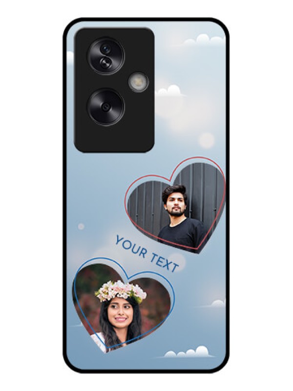 Custom Oppo A79 5G Custom Glass Phone Case - Blue Color Couple Design