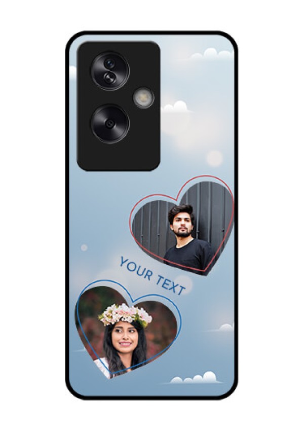 Oppo A79 5G Custom Glass Phone Case - Blue Color Couple Design