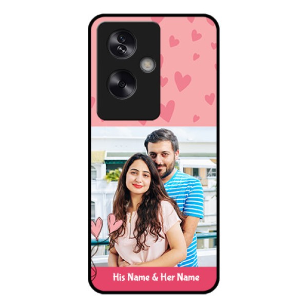 Oppo A79 5G Custom Glass Phone Case - Love Design Peach Color Oppo A79 5G Custom Glass Phone Case - Love Design Peach Color