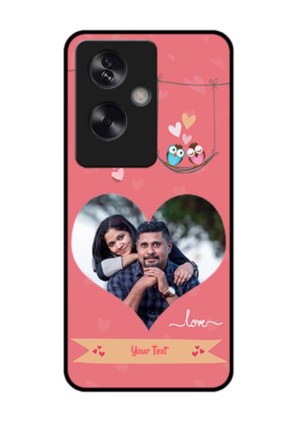 Oppo A79 5G Custom Glass Phone Case - Peach Color Love Design