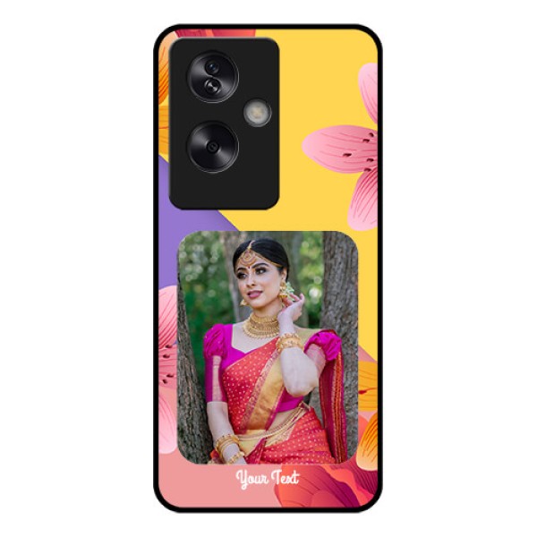 Oppo A79 5G Custom Glass Phone Case - 3 Image With Vintage Floral Design Oppo A79 5G Custom Glass Phone Case - 3 Image With Vintage Floral Design