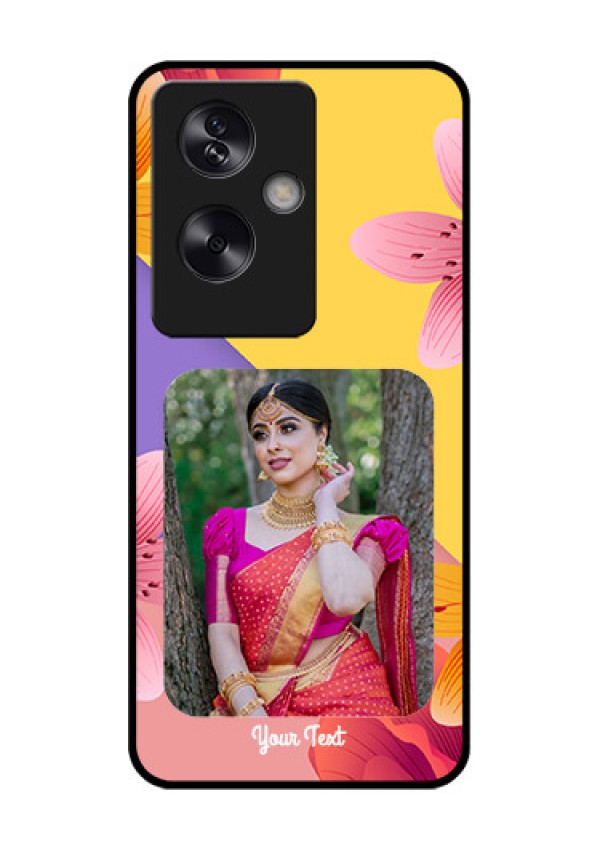 Oppo A79 5G Custom Glass Phone Case - 3 Image With Vintage Floral Design