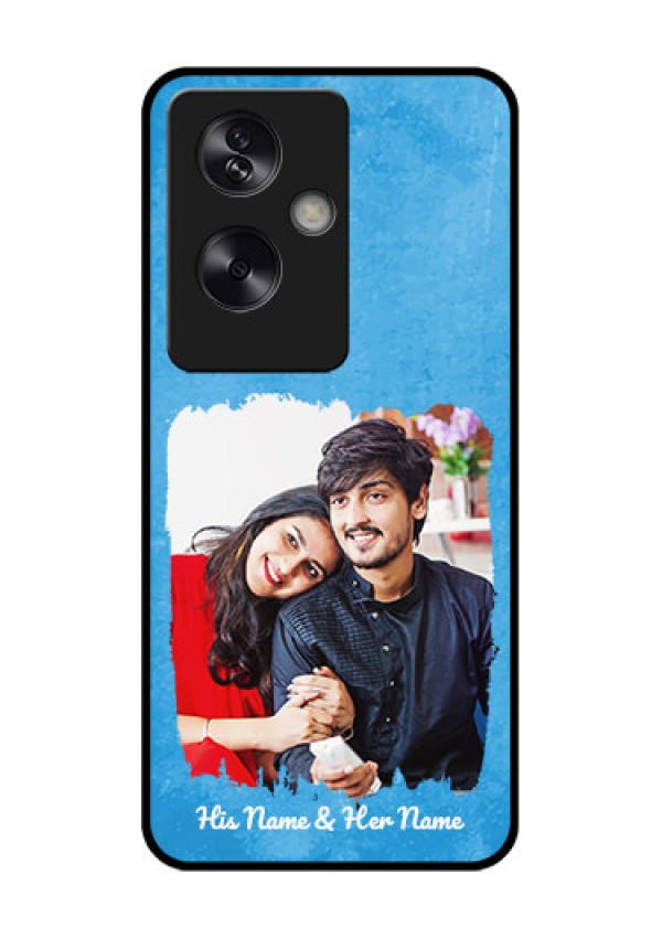 Oppo A79 5G Custom Glass Phone Case - Blue Color Vintage Design