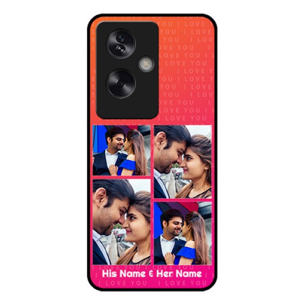 Oppo A79 5G Custom Glass Phone Case - I Love You Pink Design