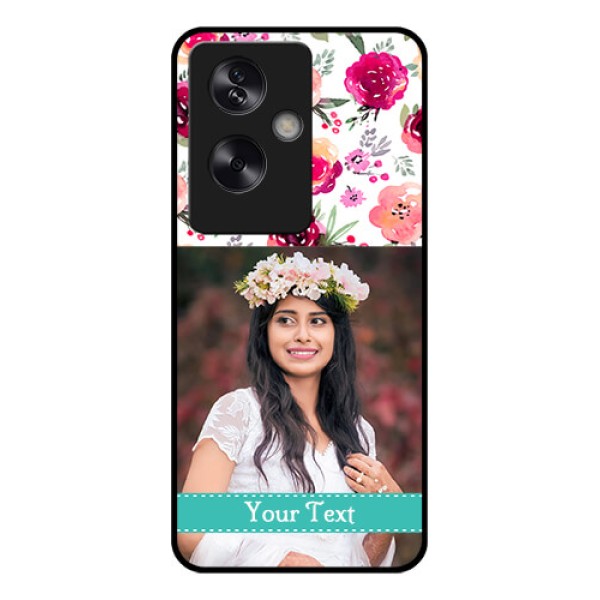 Oppo A79 5G Custom Glass Phone Case - Water Colors Floral Design Oppo A79 5G Custom Glass Phone Case - Water Colors Floral Design