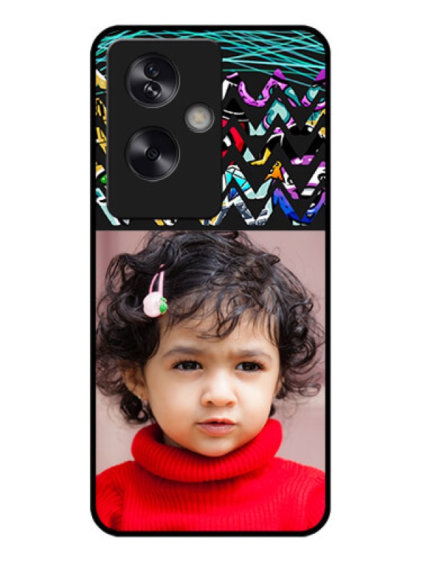 Custom Oppo A79 5G Custom Glass Phone Case - Neon Abstract Design