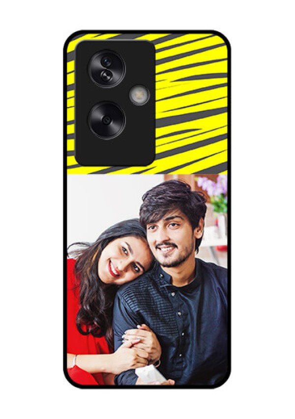 Oppo A79 5G Custom Glass Phone Case - Yellow Abstract Design