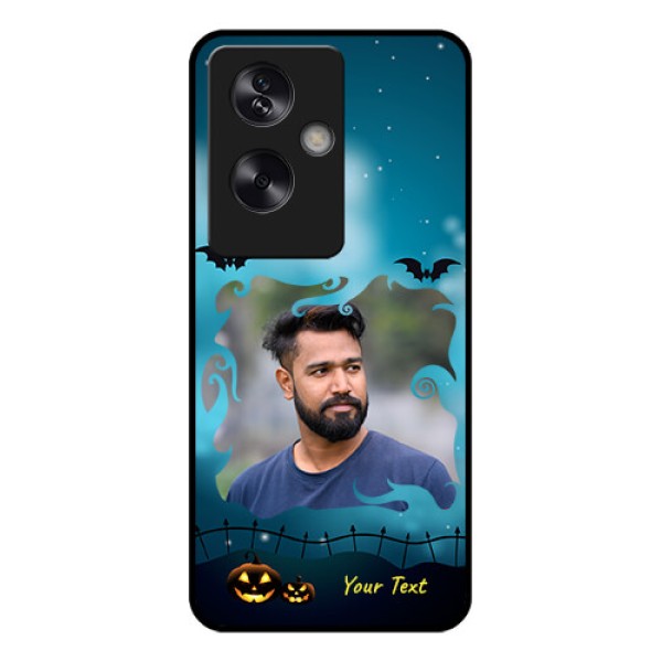 Oppo A79 5G Custom Glass Phone Case - Halloween Frame Design
