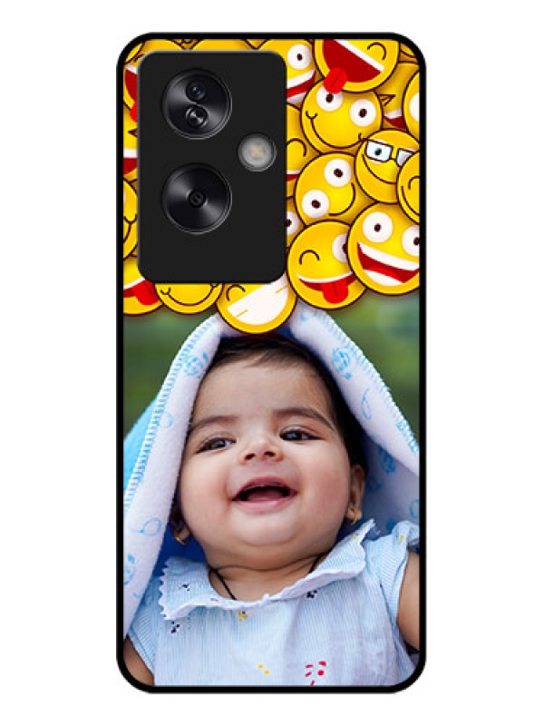 Custom Oppo A79 5G Custom Glass Phone Case - With Smiley Emoji Design