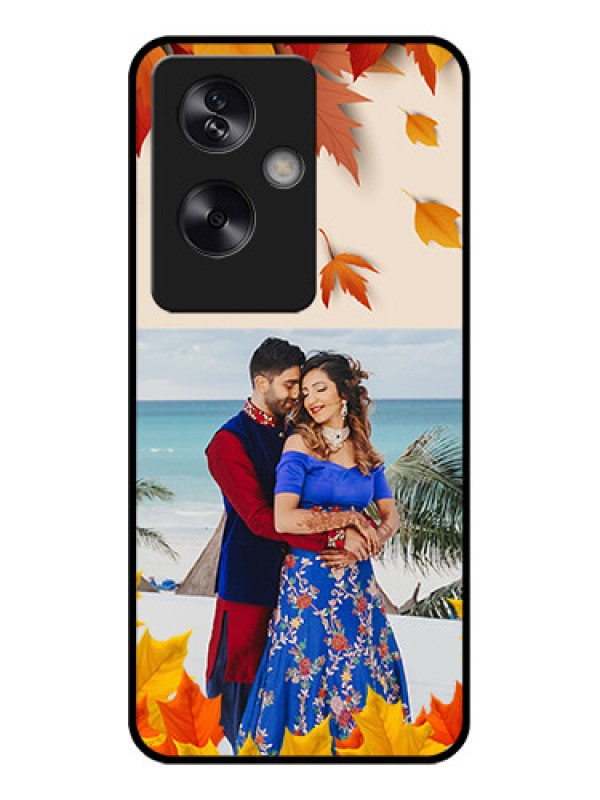 Custom Oppo A79 5G Custom Glass Phone Case - Autumn Maple Leaves Design