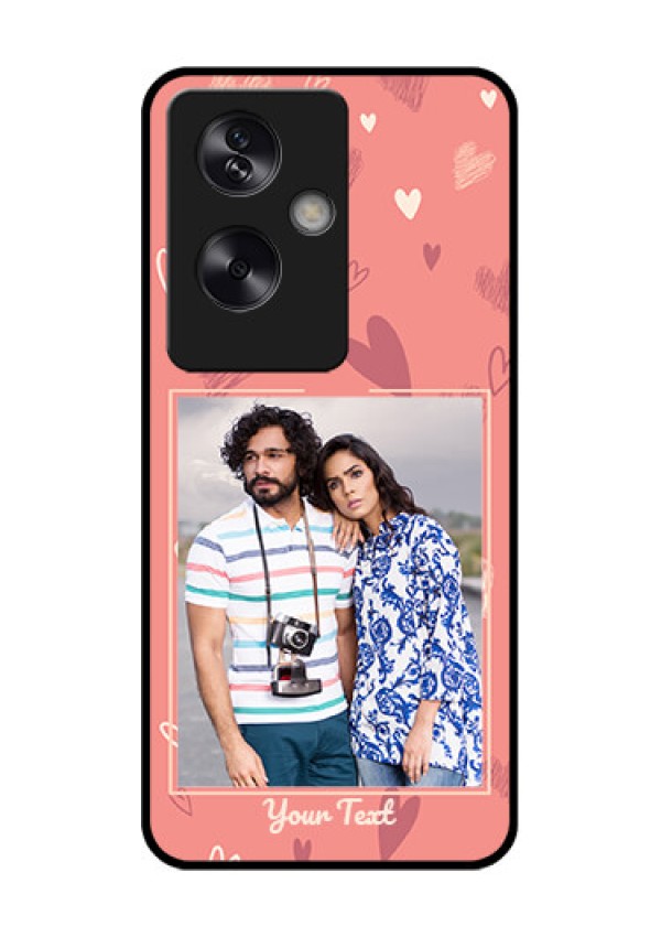Oppo A79 5G Custom Glass Phone Case - Love Doodle Art Design
