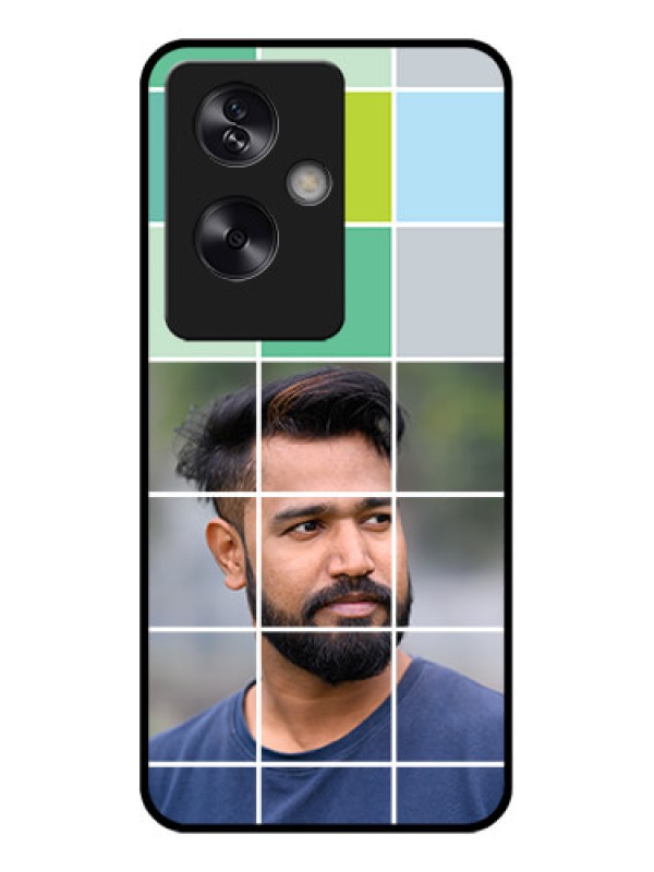 Custom Oppo A79 5G Custom Glass Phone Case - With White Box Pattern