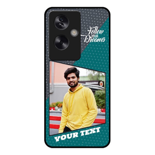 Oppo A79 5G Custom Glass Phone Case - Background Pattern Design With Quote