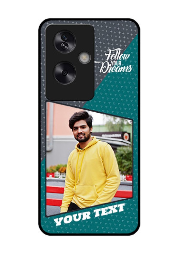 Oppo A79 5G Custom Glass Phone Case - Background Pattern Design With Quote