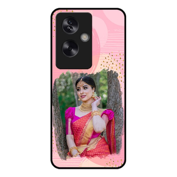 Oppo A79 5G Custom Glass Phone Case - Gold Glitter Splash Design