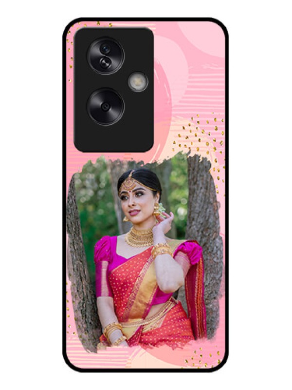 Custom Oppo A79 5G Custom Glass Phone Case - Gold Glitter Splash Design