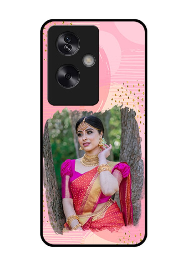 Oppo A79 5G Custom Glass Phone Case - Gold Glitter Splash Design