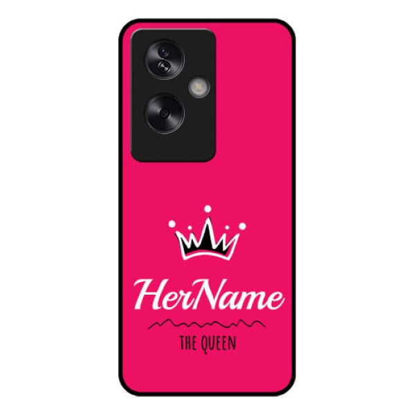 Oppo A79 5G Custom Glass Phone Case - Queen With Name Design Oppo A79 5G Custom Glass Phone Case - Queen With Name Design