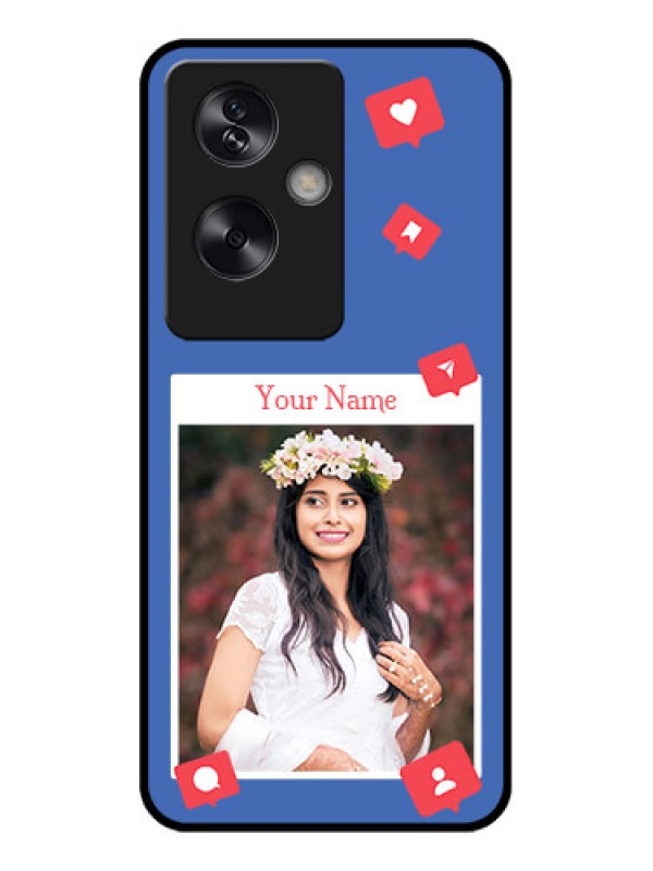 Custom Oppo A79 5G Custom Glass Phone Case - Like Share And Comment Design