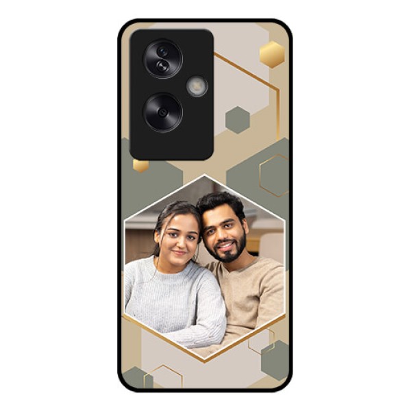 Oppo A79 5G Custom Glass Phone Case - Stylish Hexagon Pattern Design Oppo A79 5G Custom Glass Phone Case - Stylish Hexagon Pattern Design