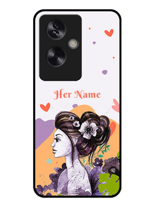 Custom Oppo A79 5G Custom Glass Phone Case - Woman And Nature Design