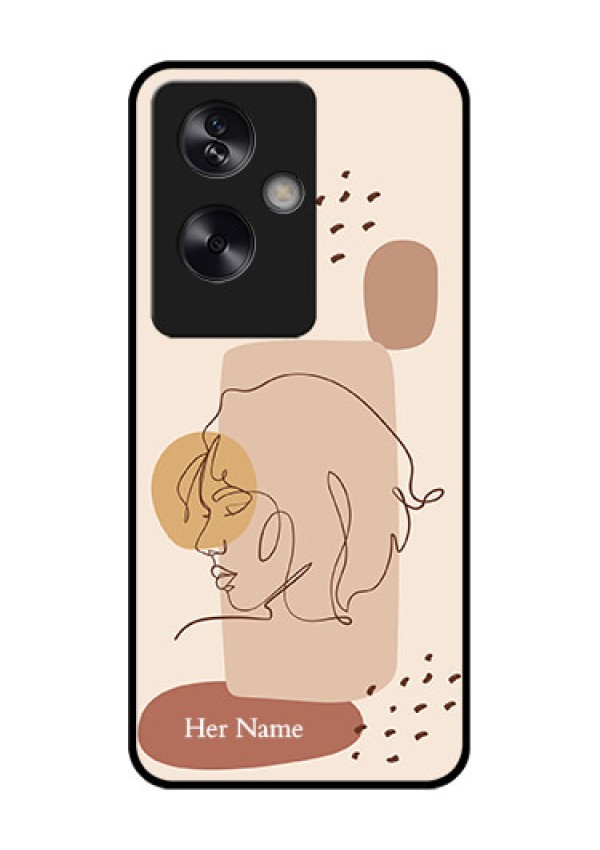 Oppo A79 5G Custom Glass Phone Case - Calm Woman Line Art Design