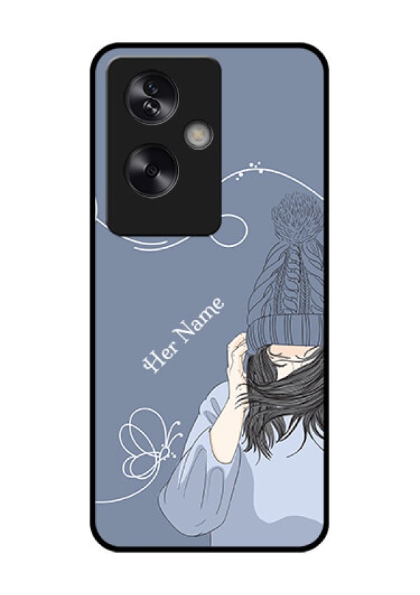 Oppo A79 5G Custom Glass Phone Case - Girl In Winter Outfit Design