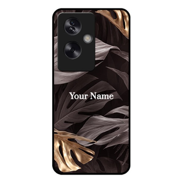 Oppo A79 5G Custom Glass Phone Case - Wild Leaves Digital Paint Design Oppo A79 5G Custom Glass Phone Case - Wild Leaves Digital Paint Design