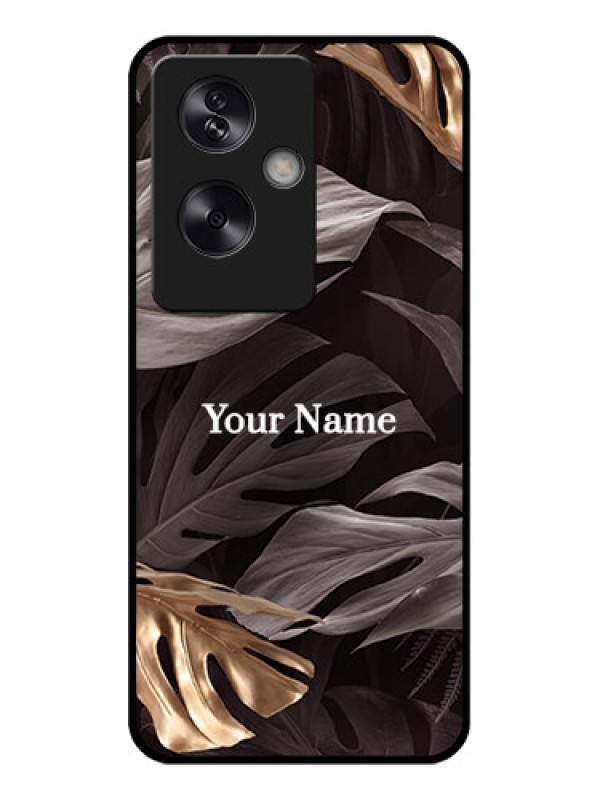 Custom Oppo A79 5G Custom Glass Phone Case - Wild Leaves Digital Paint Design