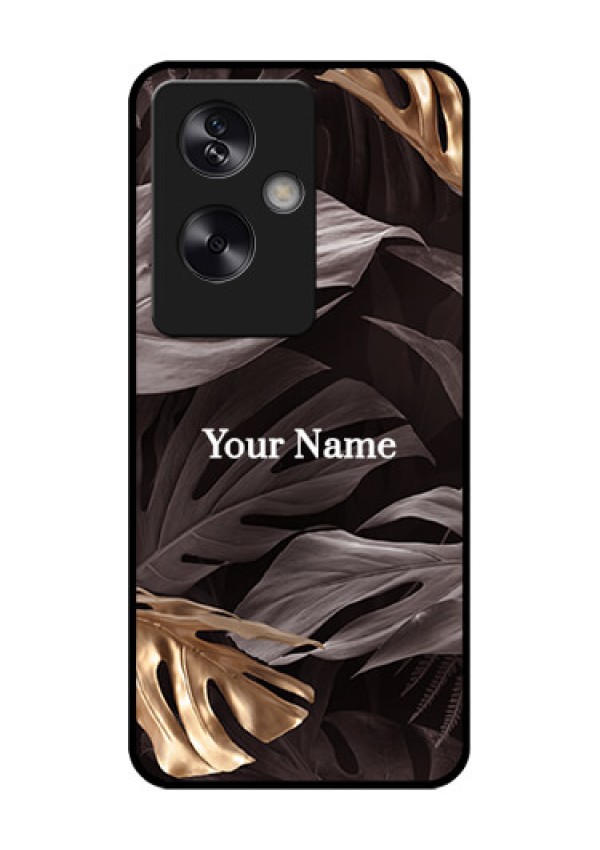 Oppo A79 5G Custom Glass Phone Case - Wild Leaves Digital Paint Design