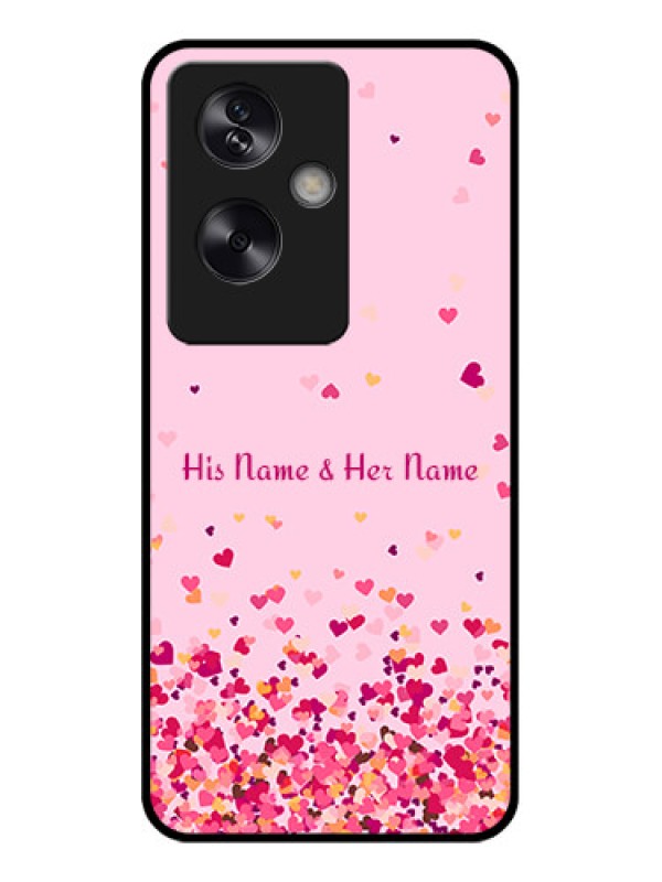 Custom Oppo A79 5G Custom Glass Phone Case - Floating Hearts Design