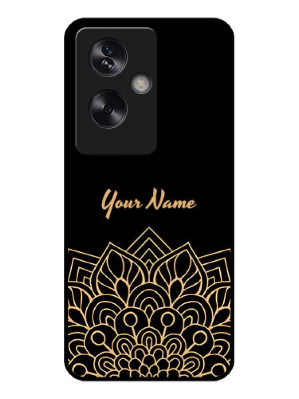 Custom Oppo A79 5G Custom Glass Phone Case - Golden Mandala Design