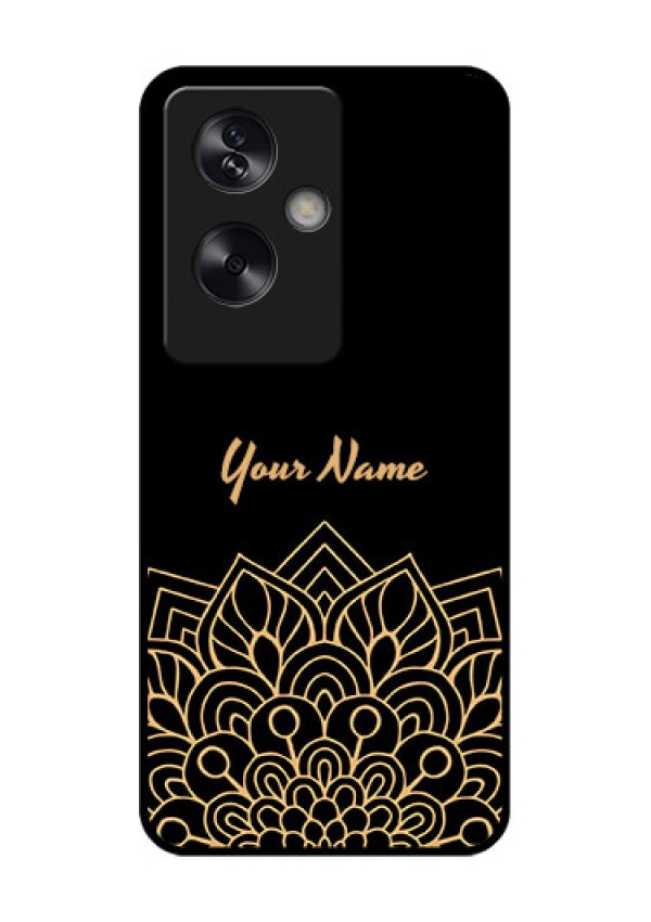Oppo A79 5G Custom Glass Phone Case - Golden Mandala Design