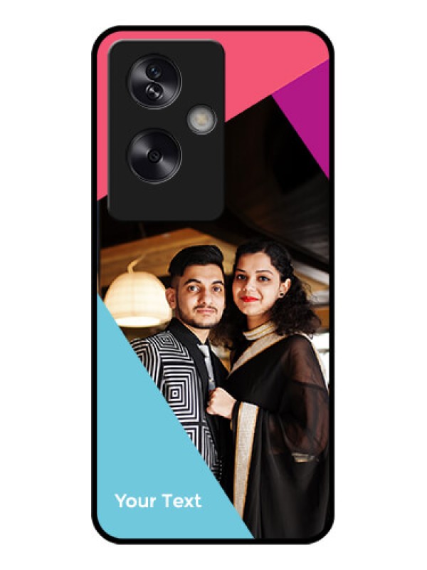 Custom Oppo A79 5G Custom Glass Phone Case - Stacked Triple Colour Design