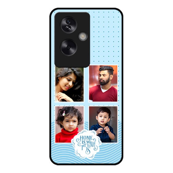 Oppo A79 5G Custom Glass Phone Case - Cute Love Quote With 4 Pic Upload Design