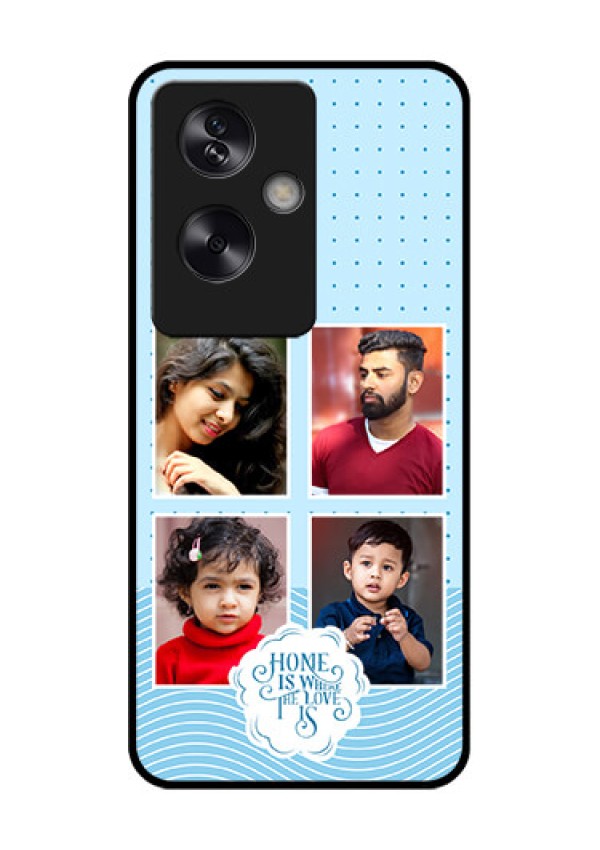 Oppo A79 5G Custom Glass Phone Case - Cute Love Quote With 4 Pic Upload Design