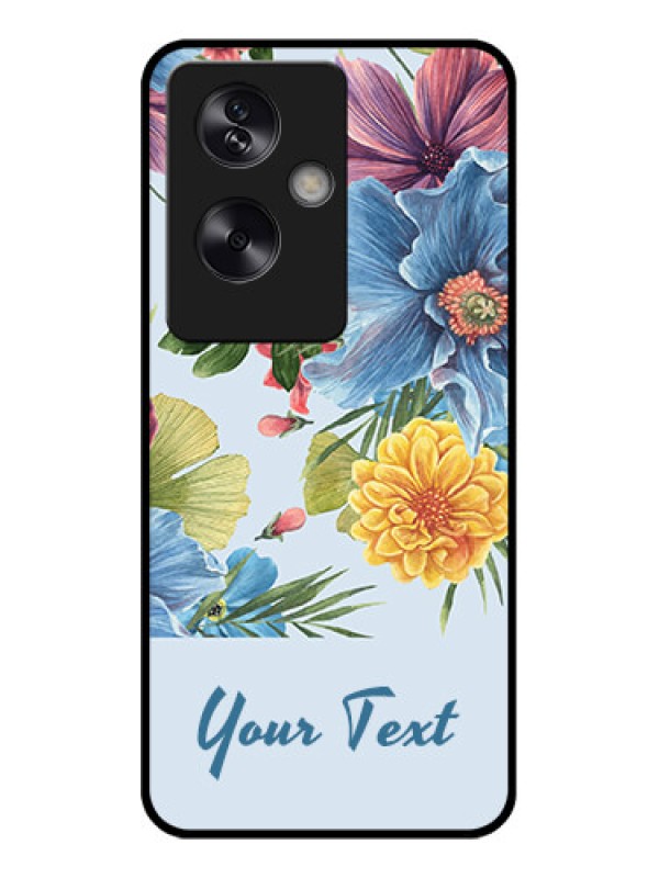 Custom Oppo A79 5G Custom Glass Phone Case - Stunning Watercolored Flowers Painting Design