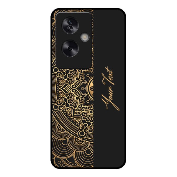 Oppo A79 5G Custom Glass Phone Case - Mandala Art With Custom Text Design Oppo A79 5G Custom Glass Phone Case - Mandala Art With Custom Text Design