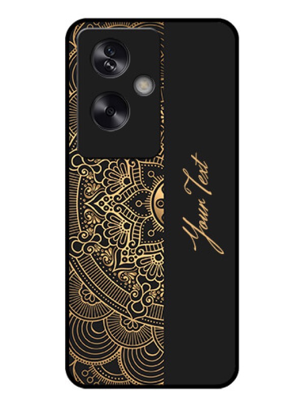 Custom Oppo A79 5G Custom Glass Phone Case - Mandala Art With Custom Text Design