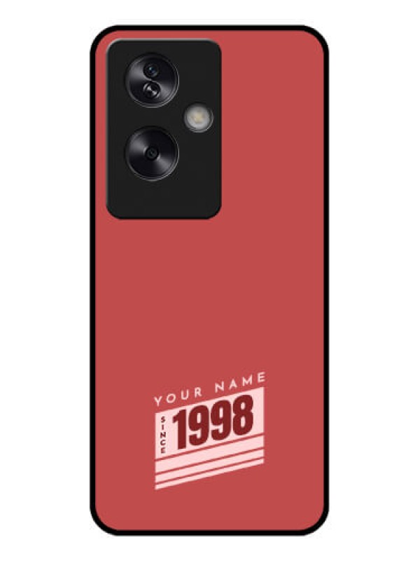 Custom Oppo A79 5G Custom Glass Phone Case - Red Custom Year Of Birth Design