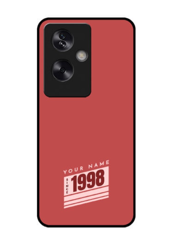 Oppo A79 5G Custom Glass Phone Case - Red Custom Year Of Birth Design