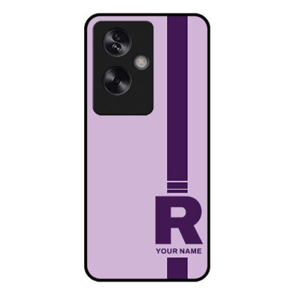 Oppo A79 5G Custom Glass Phone Case - Simple Dual Tone Stripe With Name Design Oppo A79 5G Custom Glass Phone Case - Simple Dual Tone Stripe With Name Design