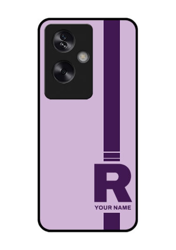 Oppo A79 5G Custom Glass Phone Case - Simple Dual Tone Stripe With Name Design
