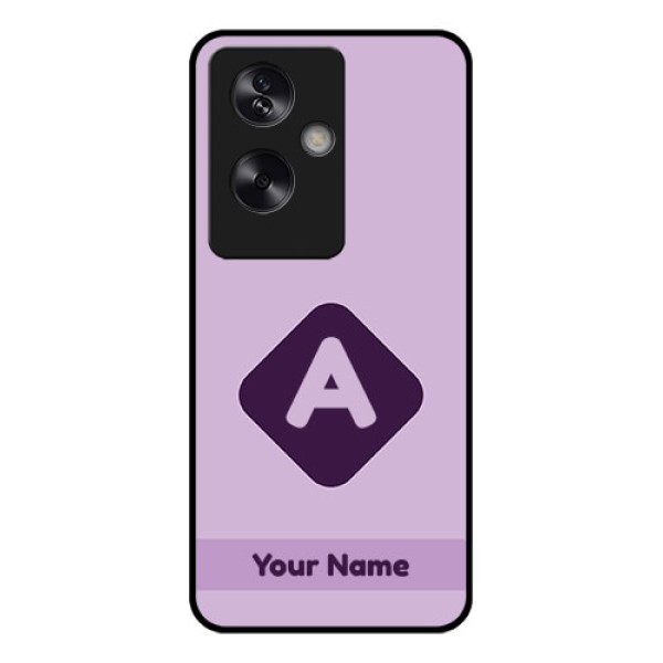 Oppo A79 5G Custom Glass Phone Case - Custom Letter In Curved Badge Design