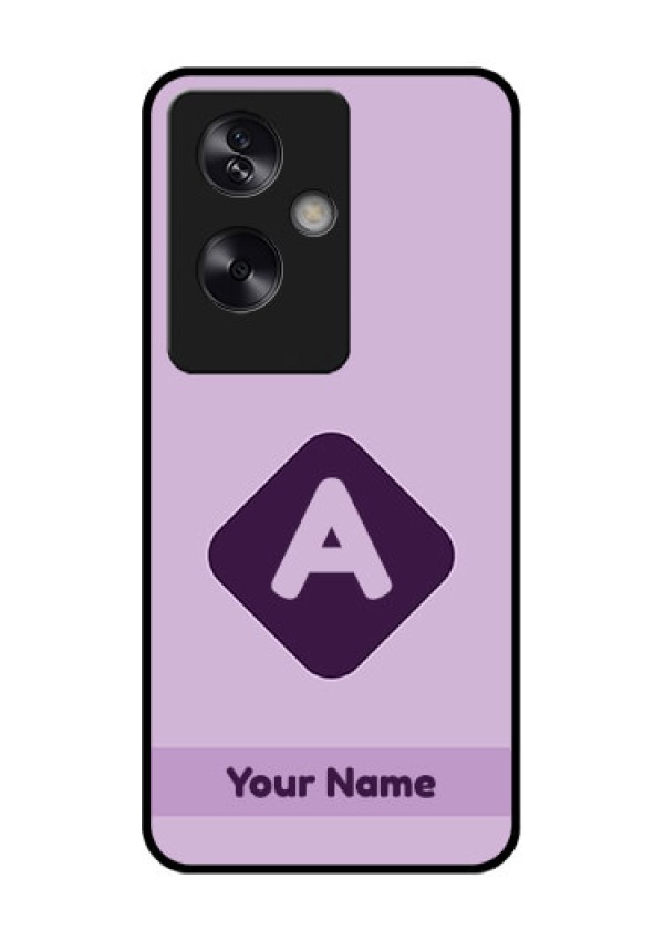 Oppo A79 5G Custom Glass Phone Case - Custom Letter In Curved Badge Design